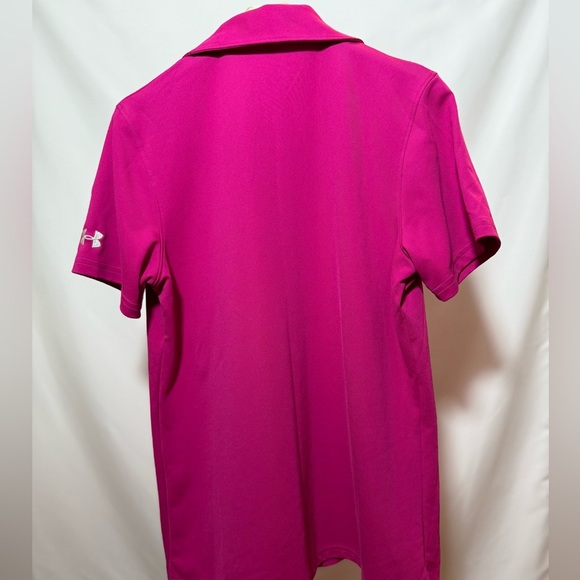 Under Armour Women’s HeatGear Polo Shirt Medium Pink Gorgeous Color Bright color - Picture 4 of 5